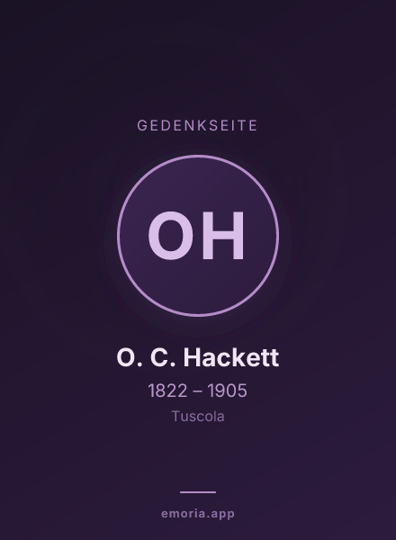 Gedenkportrait von O. C. Hackett