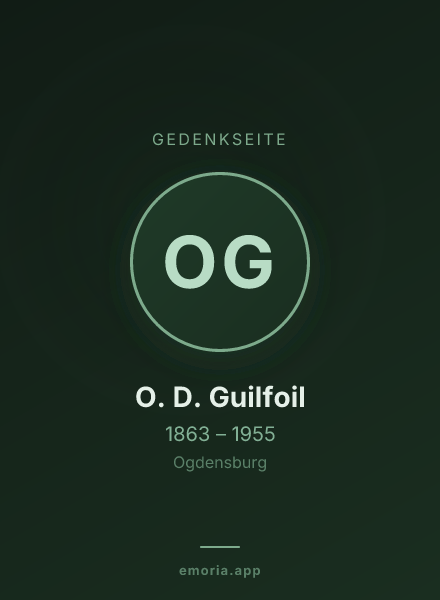 Gedenkportrait von O. D. Guilfoil