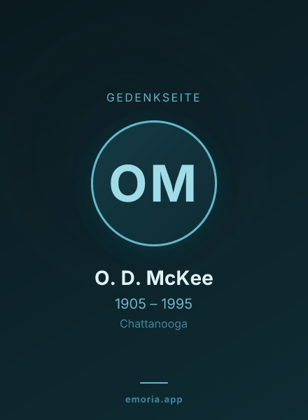 Gedenkportrait von O. D. McKee