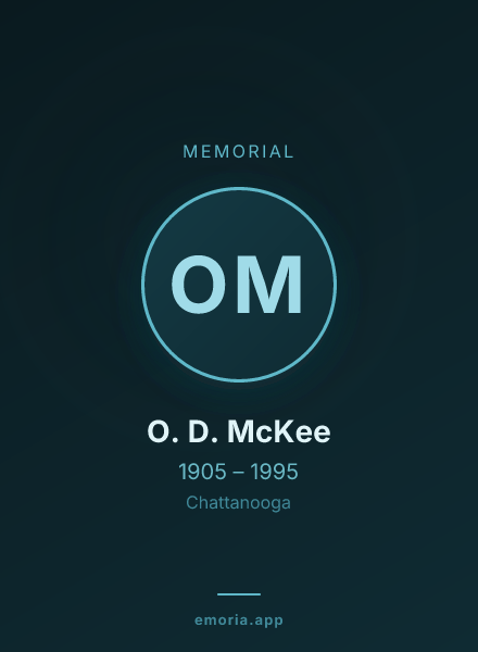 Memorial portrait of O. D. McKee