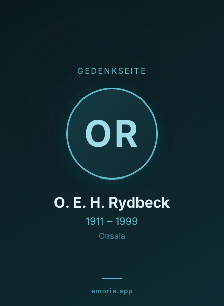 Gedenkportrait von O. E. H. Rydbeck