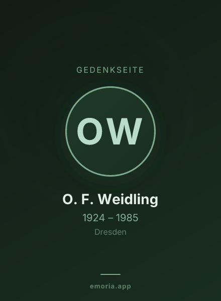 Gedenkportrait von O. F. Weidling