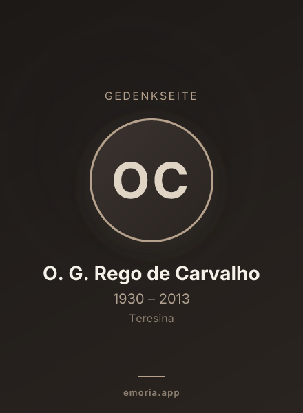 Gedenkportrait von O. G. Rego de Carvalho