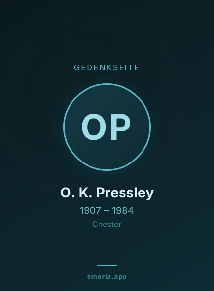 Gedenkportrait von O. K. Pressley