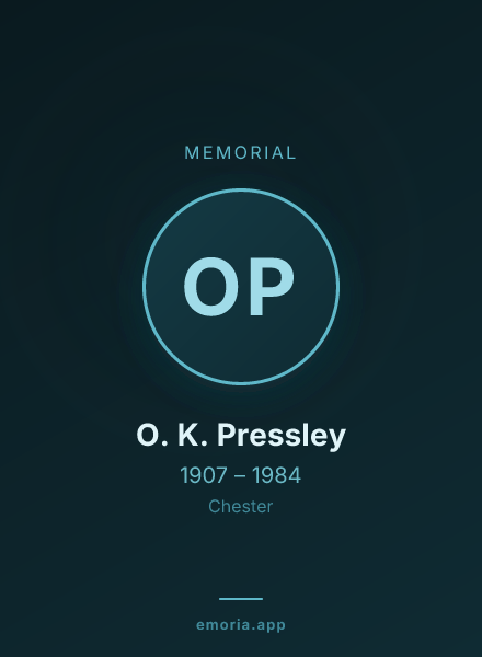 Memorial portrait of O. K. Pressley