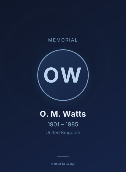 Memorial portrait of O. M. Watts