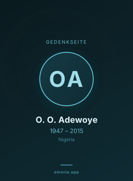 Gedenkportrait von O. O. Adewoye