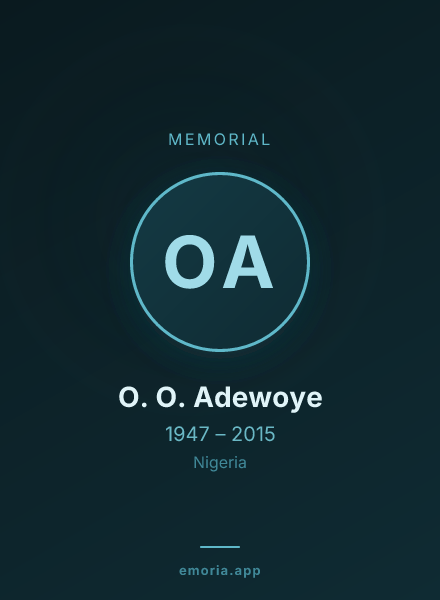 Memorial portrait of O. O. Adewoye