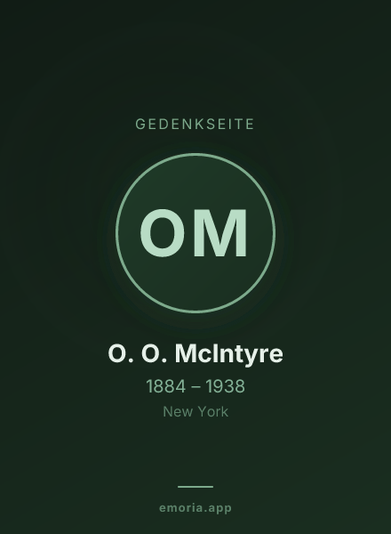 Gedenkportrait von O. O. McIntyre