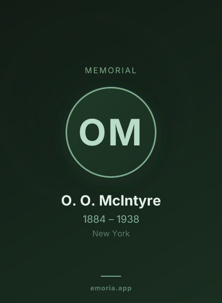 Memorial portrait of O. O. McIntyre