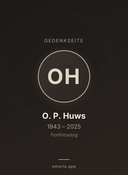 Gedenkportrait von O. P. Huws