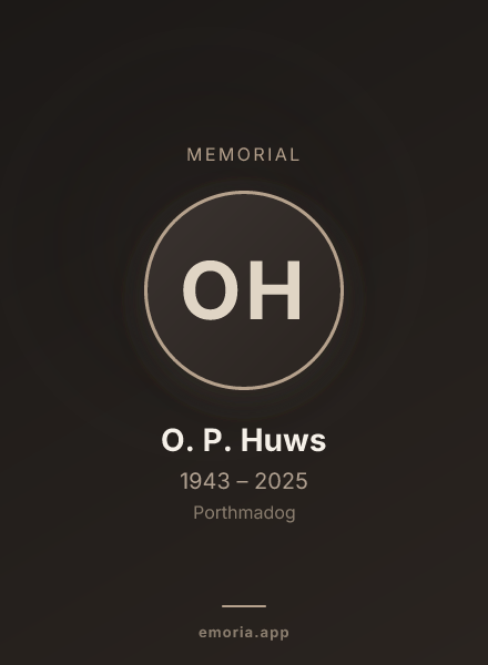 Memorial portrait of O. P. Huws