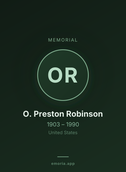 Memorial portrait of O. Preston Robinson