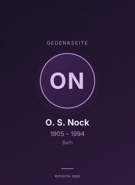 Gedenkportrait von O. S. Nock