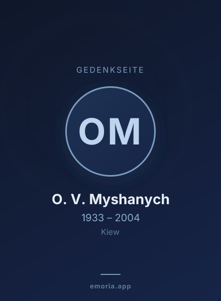 Gedenkportrait von O. V. Myshanych