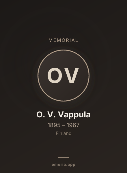 Memorial portrait of O. V. Vappula