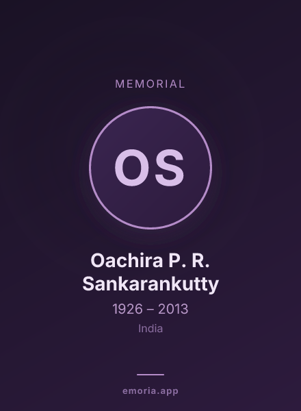 Memorial portrait of Oachira P. R. Sankarankutty
