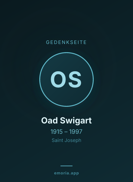 Gedenkportrait von Oad Swigart