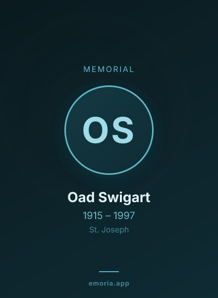 Memorial portrait of Oad Swigart