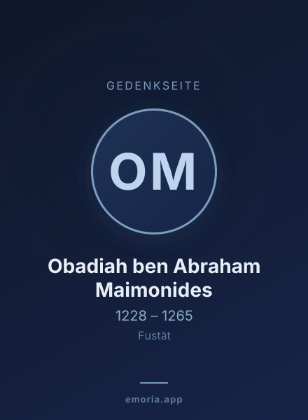 Gedenkportrait von Obadiah ben Abraham Maimonides