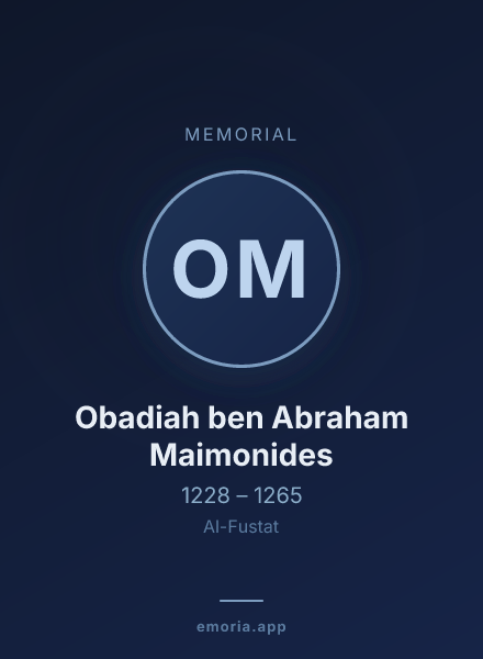 Memorial portrait of Obadiah ben Abraham Maimonides