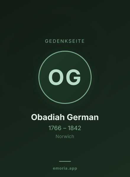 Gedenkportrait von Obadiah German