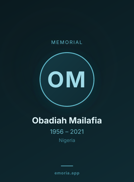 Memorial portrait of Obadiah Mailafia