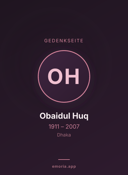 Gedenkportrait von Obaidul Huq