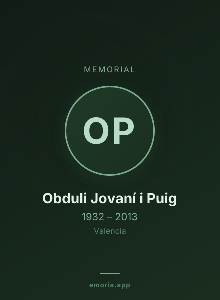 Memorial portrait of Obduli Jovaní i Puig