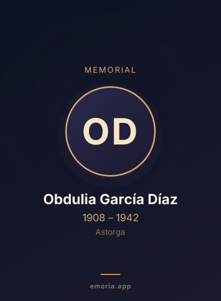 Memorial portrait of Obdulia García Díaz