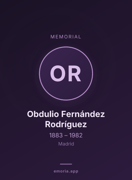 Memorial portrait of Obdulio Fernández Rodríguez