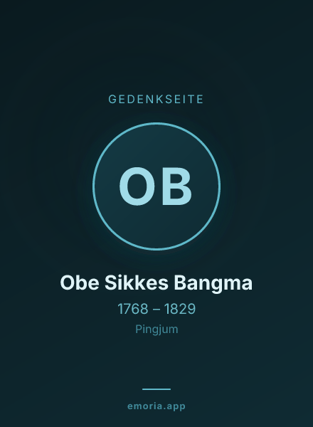 Gedenkportrait von Obe Sikkes Bangma