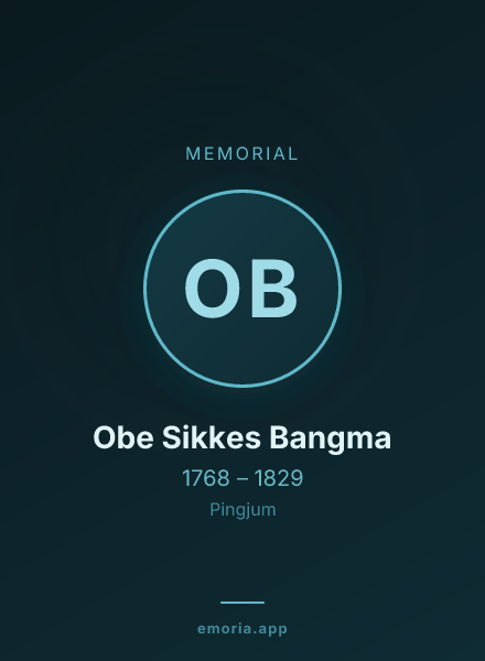 Memorial portrait of Obe Sikkes Bangma