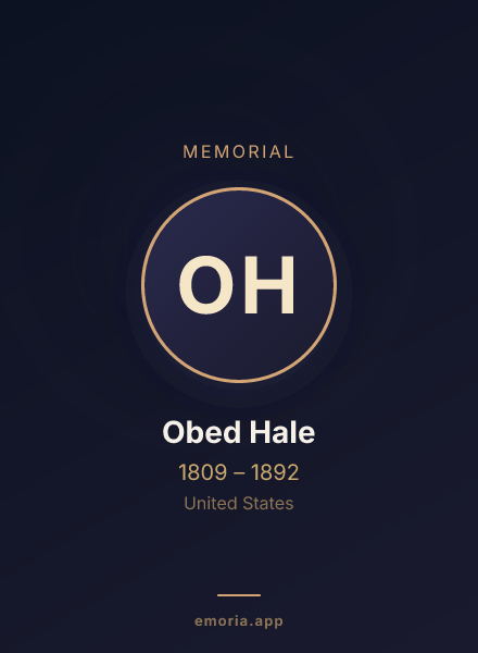 Memorial portrait of Obed Hale