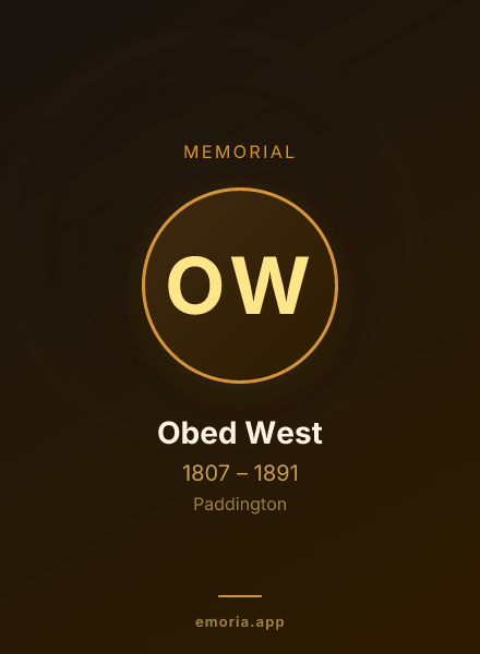 Memorial portrait of Obed West