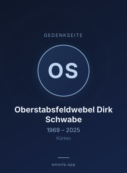 Gedenkportrait von Oberstabsfeldwebel Dirk Schwabe