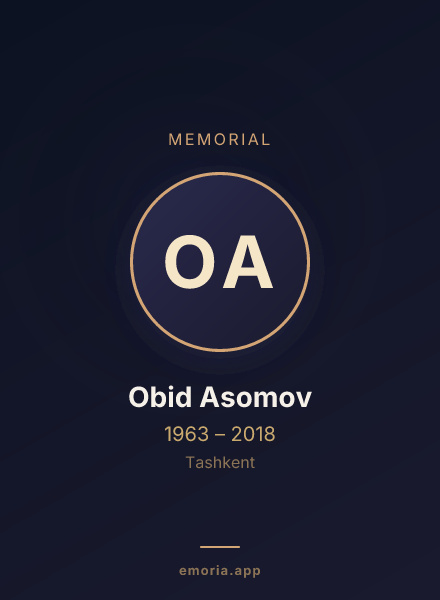 Memorial portrait of Obid Asomov