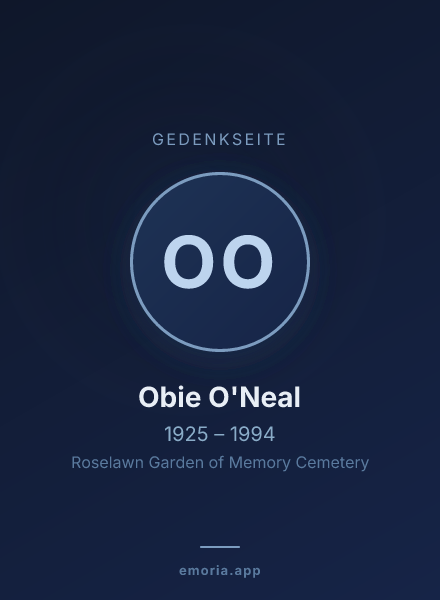Gedenkportrait von Obie O'Neal