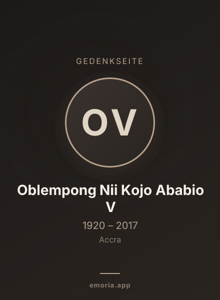 Gedenkportrait von Oblempong Nii Kojo Ababio V