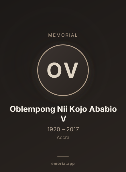 Memorial portrait of Oblempong Nii Kojo Ababio V