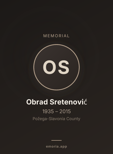 Memorial portrait of Obrad Sretenović