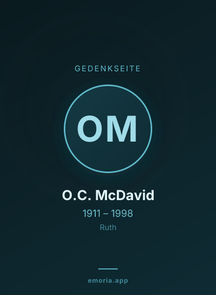 Gedenkportrait von O.C. McDavid