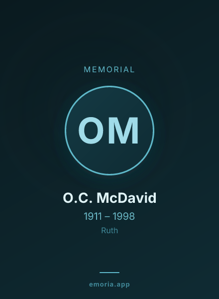 Memorial portrait of O.C. McDavid
