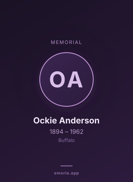 Memorial portrait of Ockie Anderson