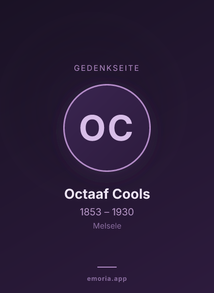 Gedenkportrait von Octaaf Cools