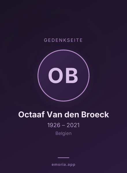 Gedenkportrait von Octaaf Van den Broeck