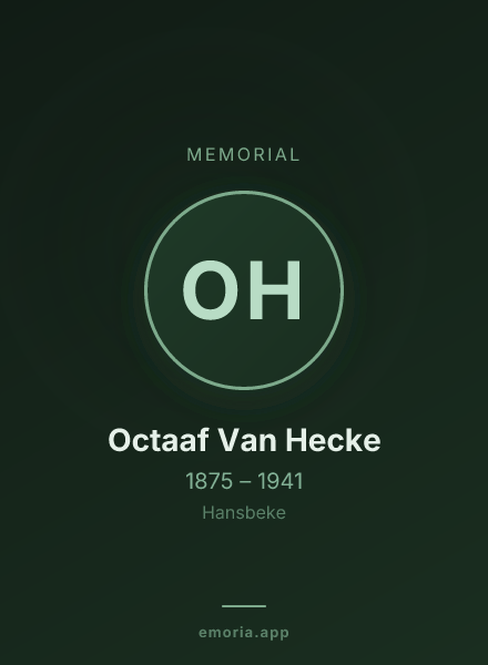 Memorial portrait of Octaaf Van Hecke