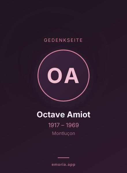 Gedenkportrait von Octave Amiot