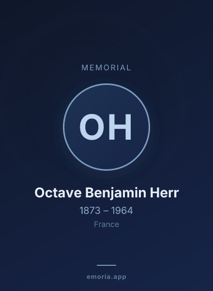 Memorial portrait of Octave Benjamin Herr