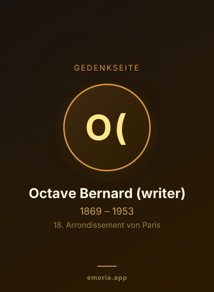 Gedenkportrait von Octave Bernard (writer)
